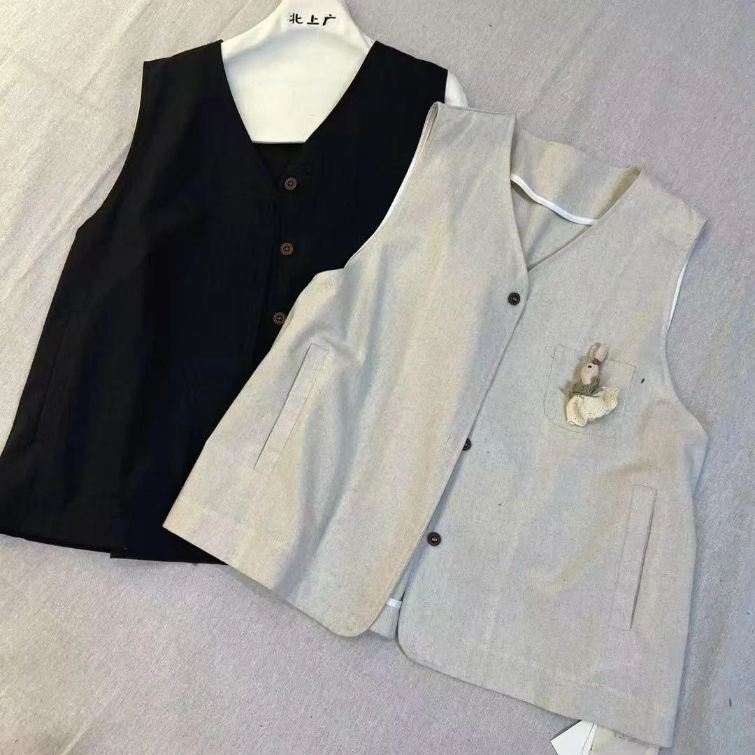 杨杨 夏季清凉森系叠搭马夹上衣88011