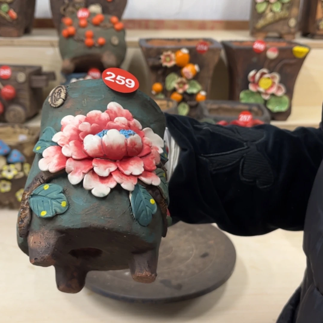【闪购商品】紫砂花盆259号内口8.5×8.5脚高13