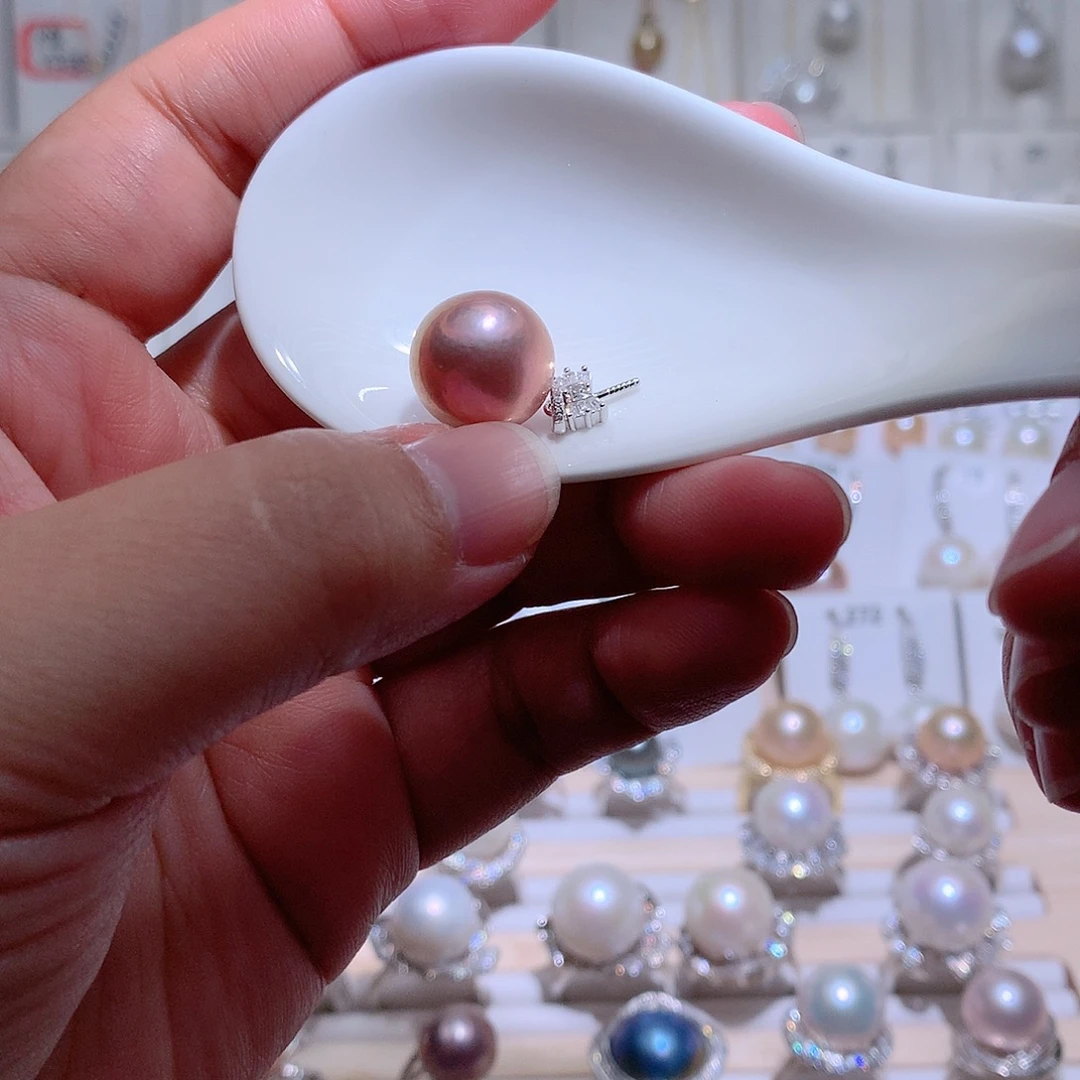 淡水珍珠银S925镶嵌吊坠(赠链)CC13.5mm