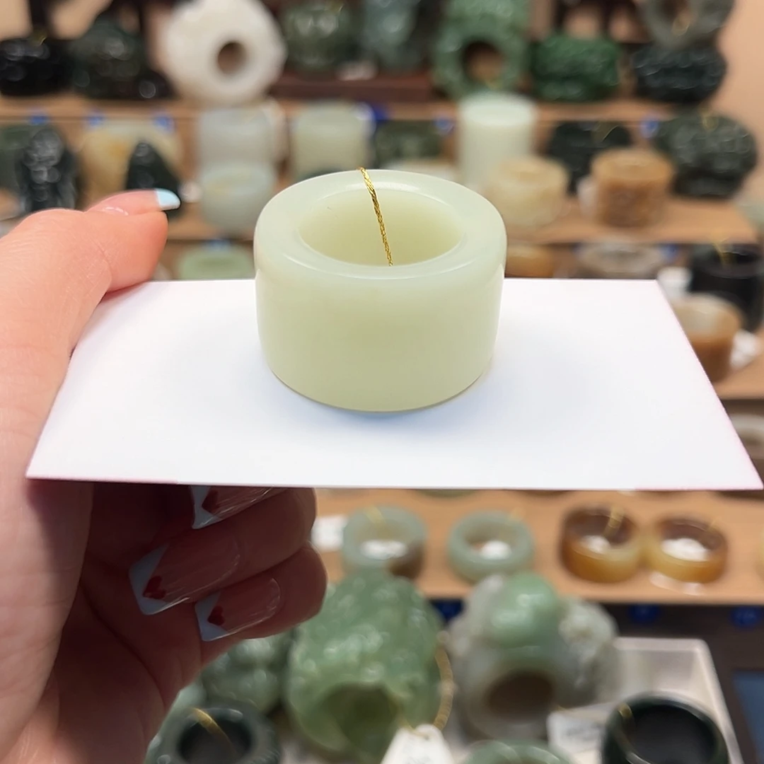 蛇纹石玉未镶嵌戒指22.3内径29号