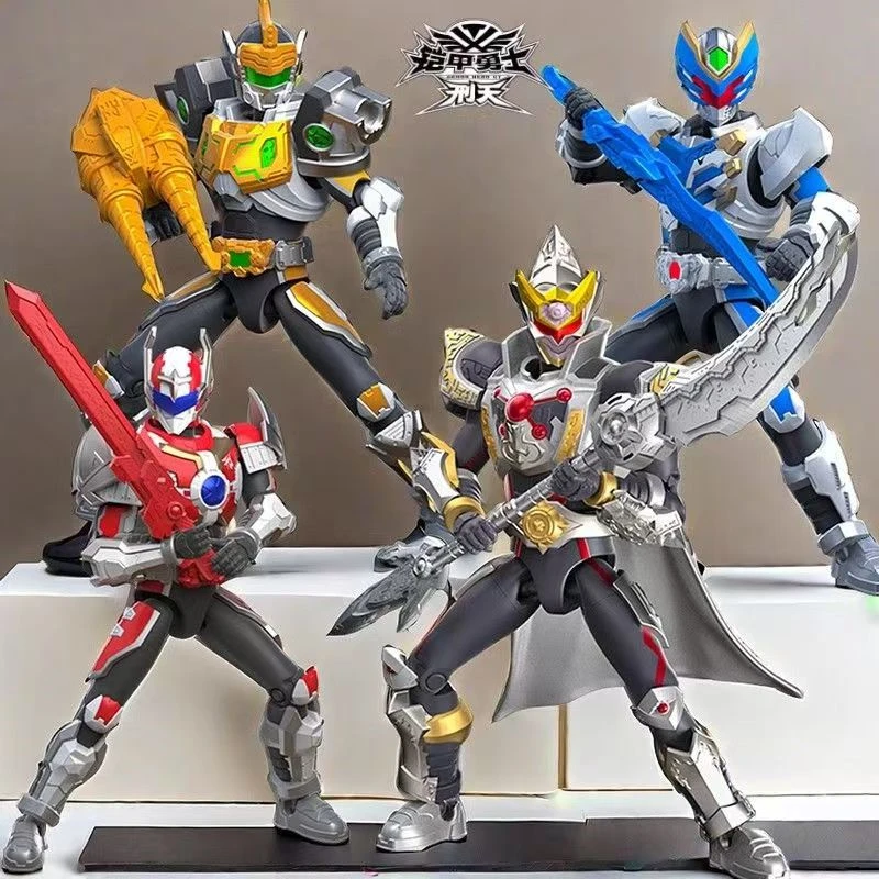 奥迪双钻铠甲勇士手办拼装铠装可动人偶炎龙帝皇男孩儿玩具积木人