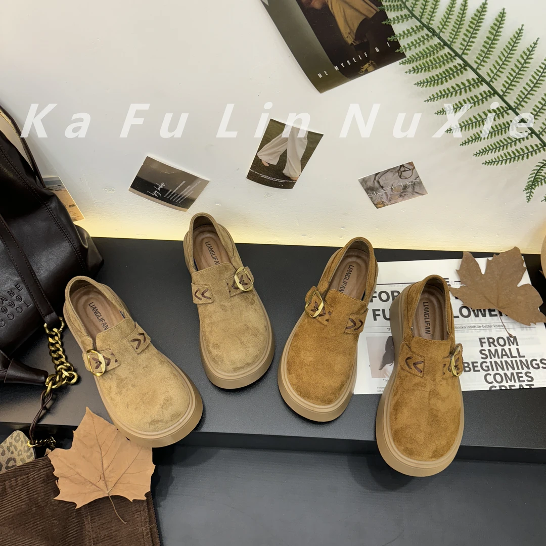 【卡芙琳shoes】勃肯鞋女2025新款秋外穿爆款复古编织韩版百搭单鞋
