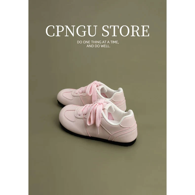 CPNGU 丑萌圆头百搭泡芙鞋女2025新款轻便透气小白鞋百搭休闲板鞋