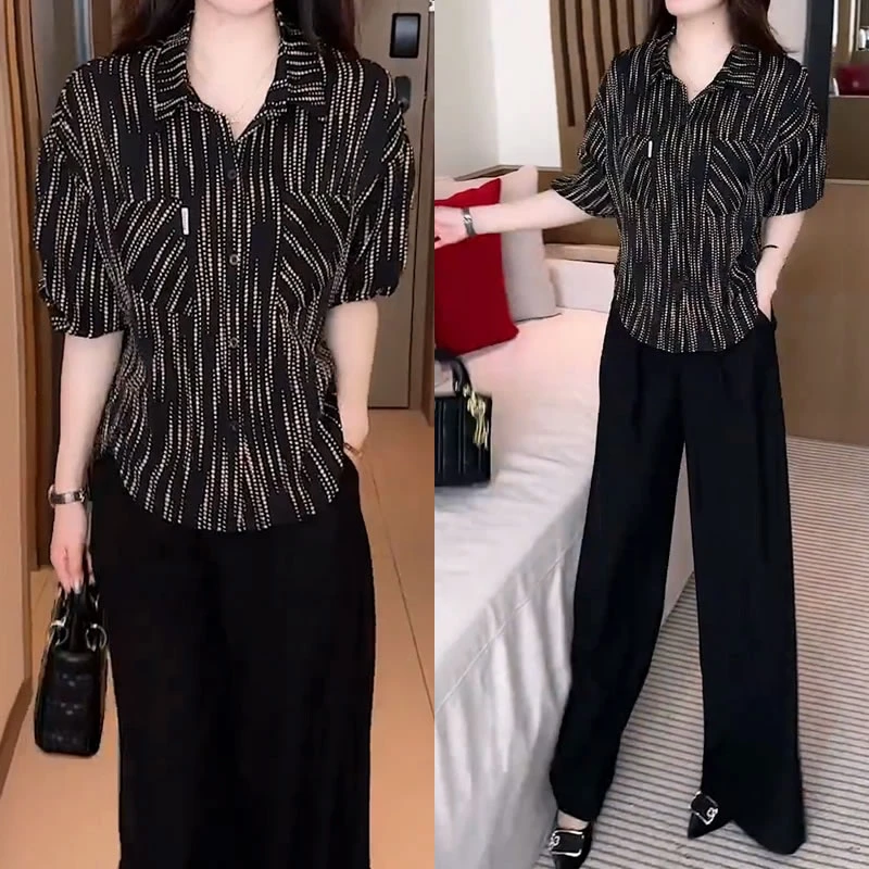 时尚洋气休闲衬衫女春夏新款百搭遮肚宽松减龄女神小个子长袖上衣