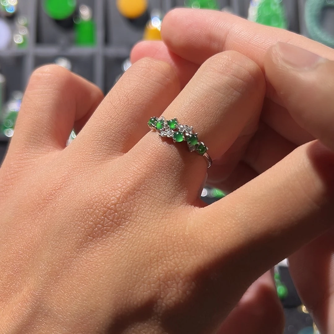 翡翠银S925镶嵌戒指