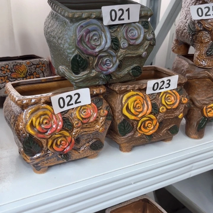 紫砂花盆粗陶材质多肉花盆