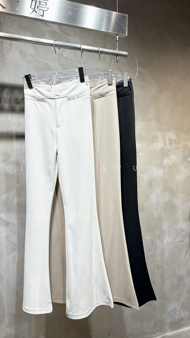 （婷婷同款）蕾丝微喇裤88068