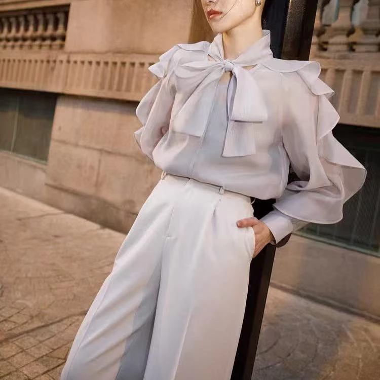 S简约百搭高腰阔腿直筒通勤休闲裤 时尚夏季气质