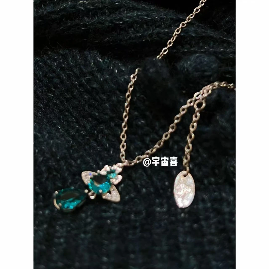 铜合金项链  J1-022【海蓝色星球细链项链】大号