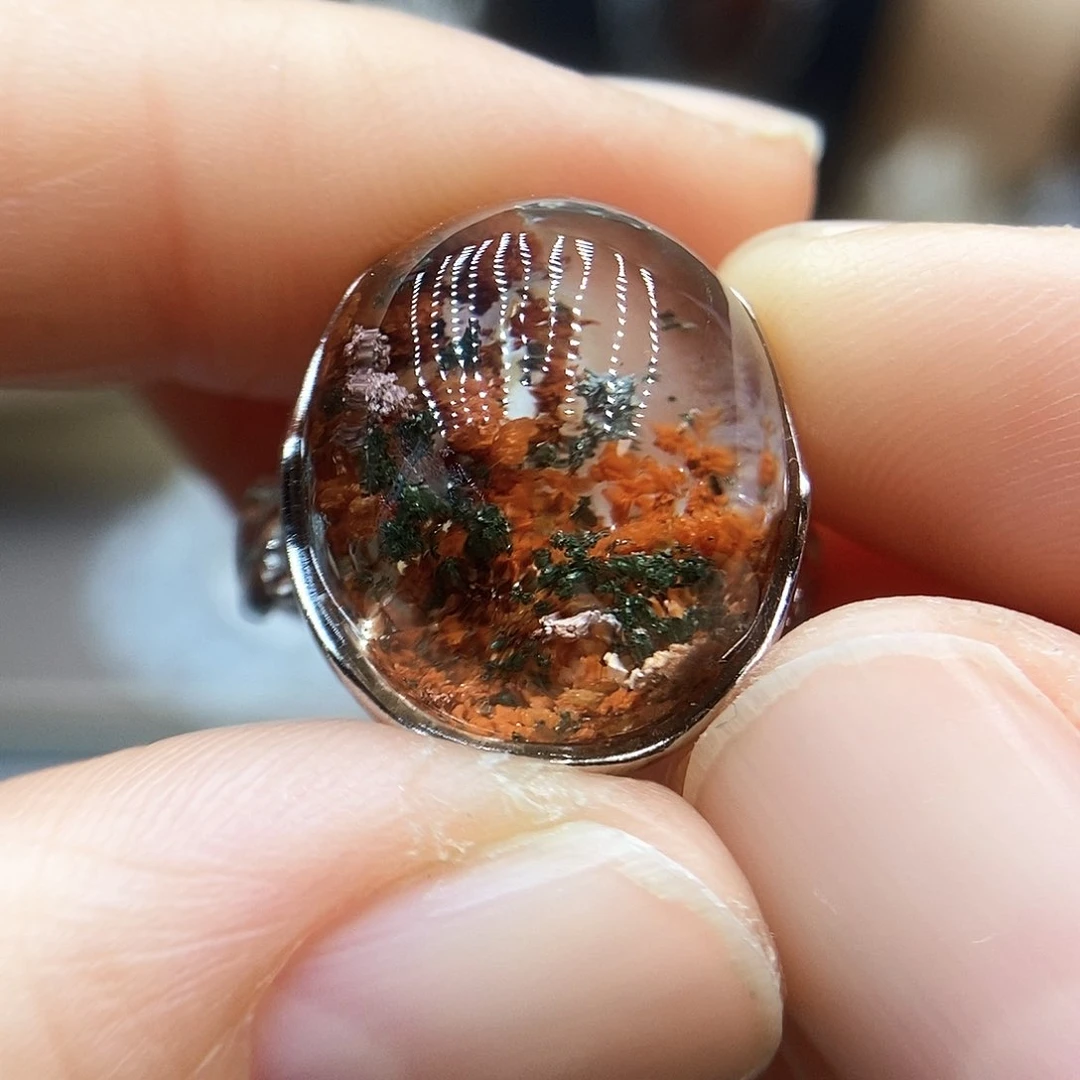 水晶戒指银S925镶嵌茉*