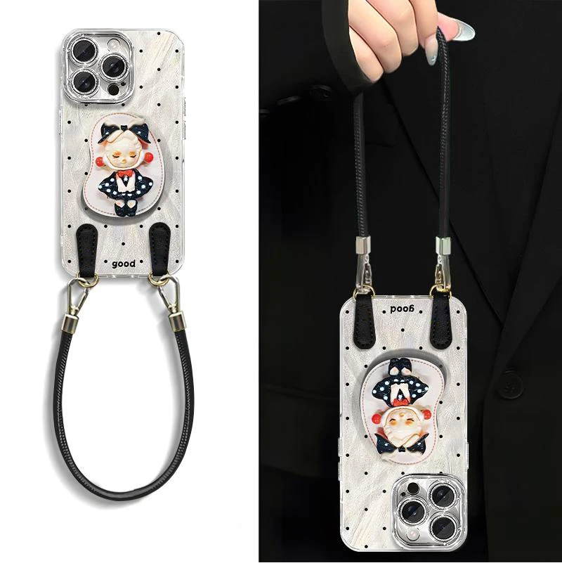 羽毛银波点女孩适用苹果16手机壳iphone15华为op小米vivo防摔43女