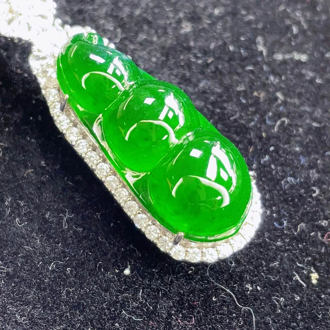 翡翠吊坠(不含链)银S925镶嵌