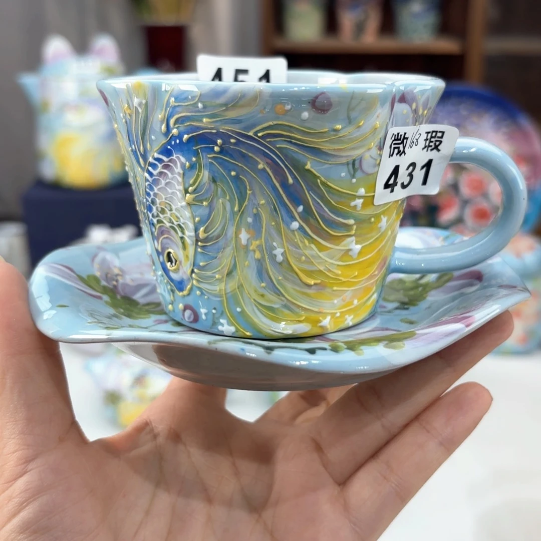 景德镇手绘高温釉下彩陶瓷茶具