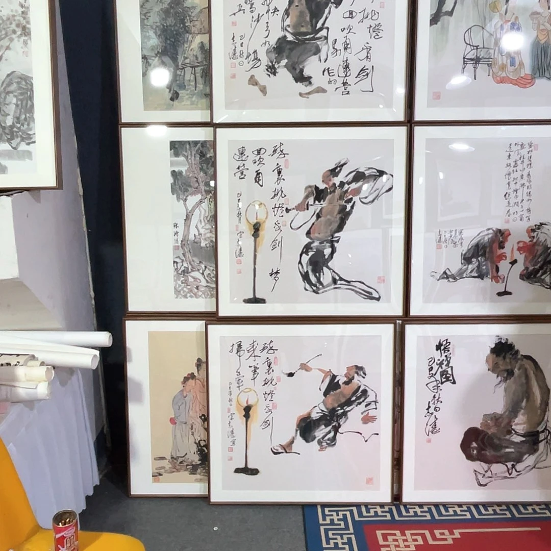 J***t国画手绘画作品带框