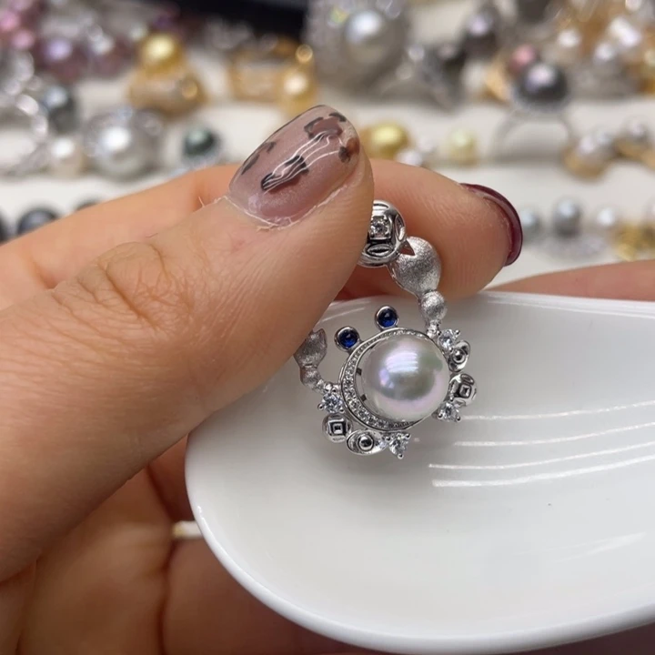 海水珍珠吊坠(不含链)银S925镶嵌