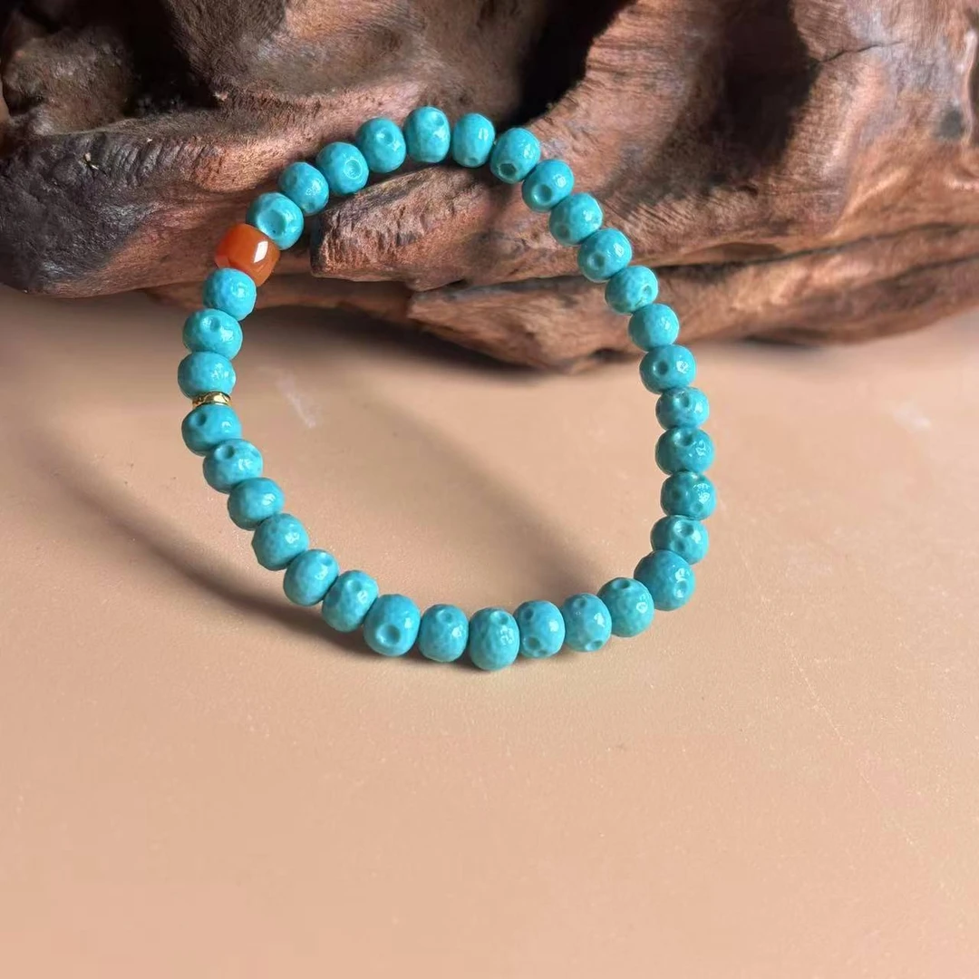 约5.5-6mm绿松石18K金配件DIY手串