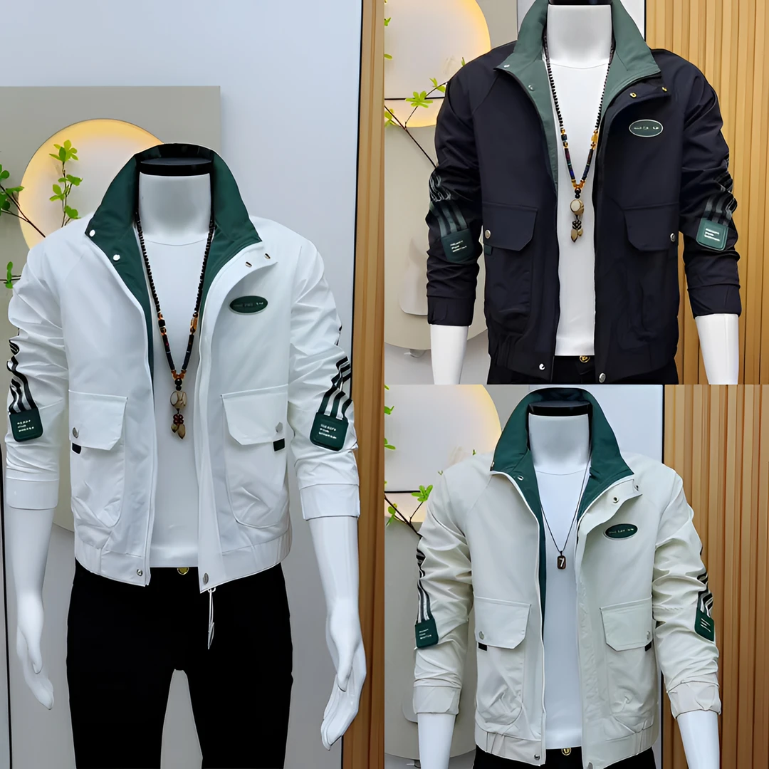 韩版潮流男士百搭夹克休闲时尚外新款春秋季立领