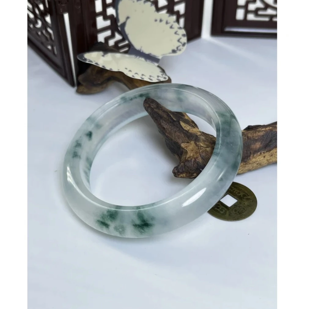 【叶子姐补贴】白底青飘花高冰透气质带礼品盒圈口58左右100-140斤.