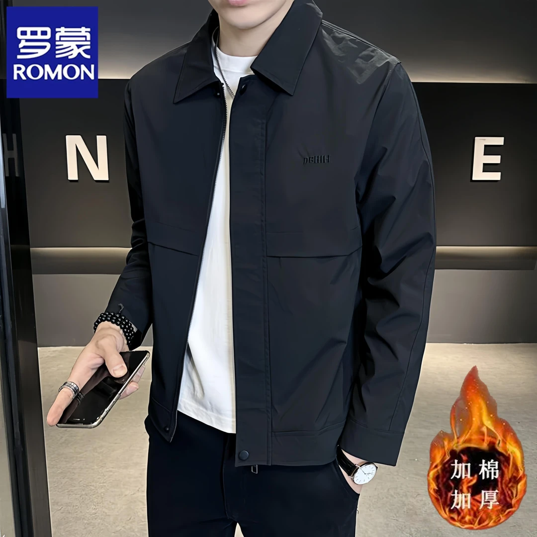 罗蒙春秋季外套轻熟风2025新款时尚商务帅气休闲夹克衫上衣飞行服