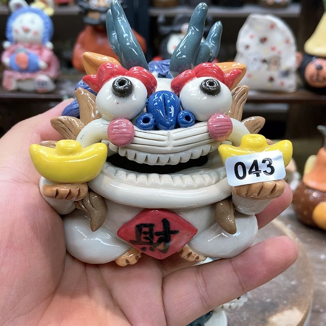 摆件直播间手工抽象陶瓷摆件043
