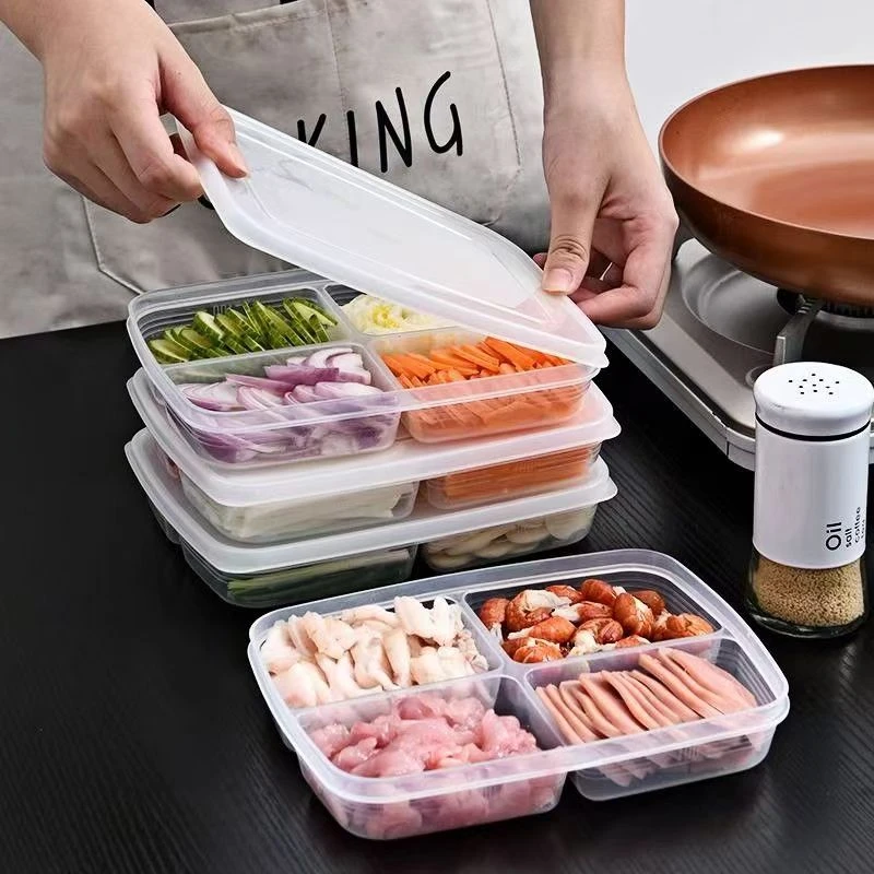 【买一送一】冰箱4格收纳盒家用分格冻肉蔬菜食物分装盒大容量