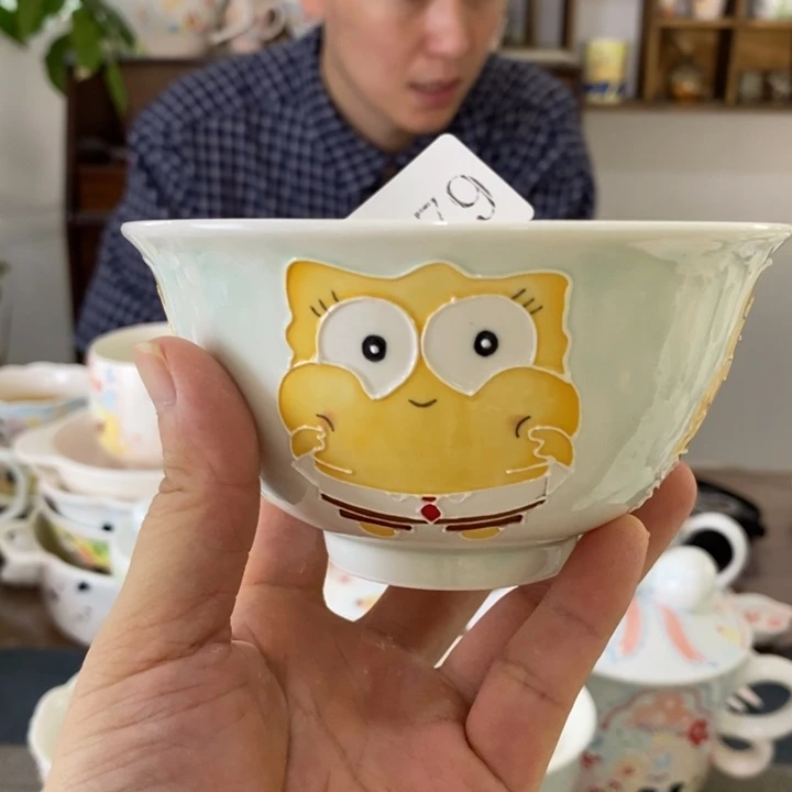 瓷片景德镇釉下彩手绘