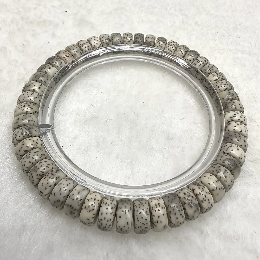 传说 大眼睛糯冰石玉药片星月菩提9*4mm手串单圈