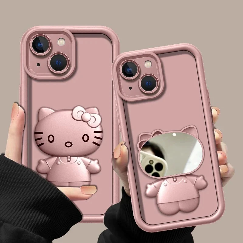 金属漆粉高级感猫咪支架适用于苹果16/华为/OPPO/VIVO防摔支架壳