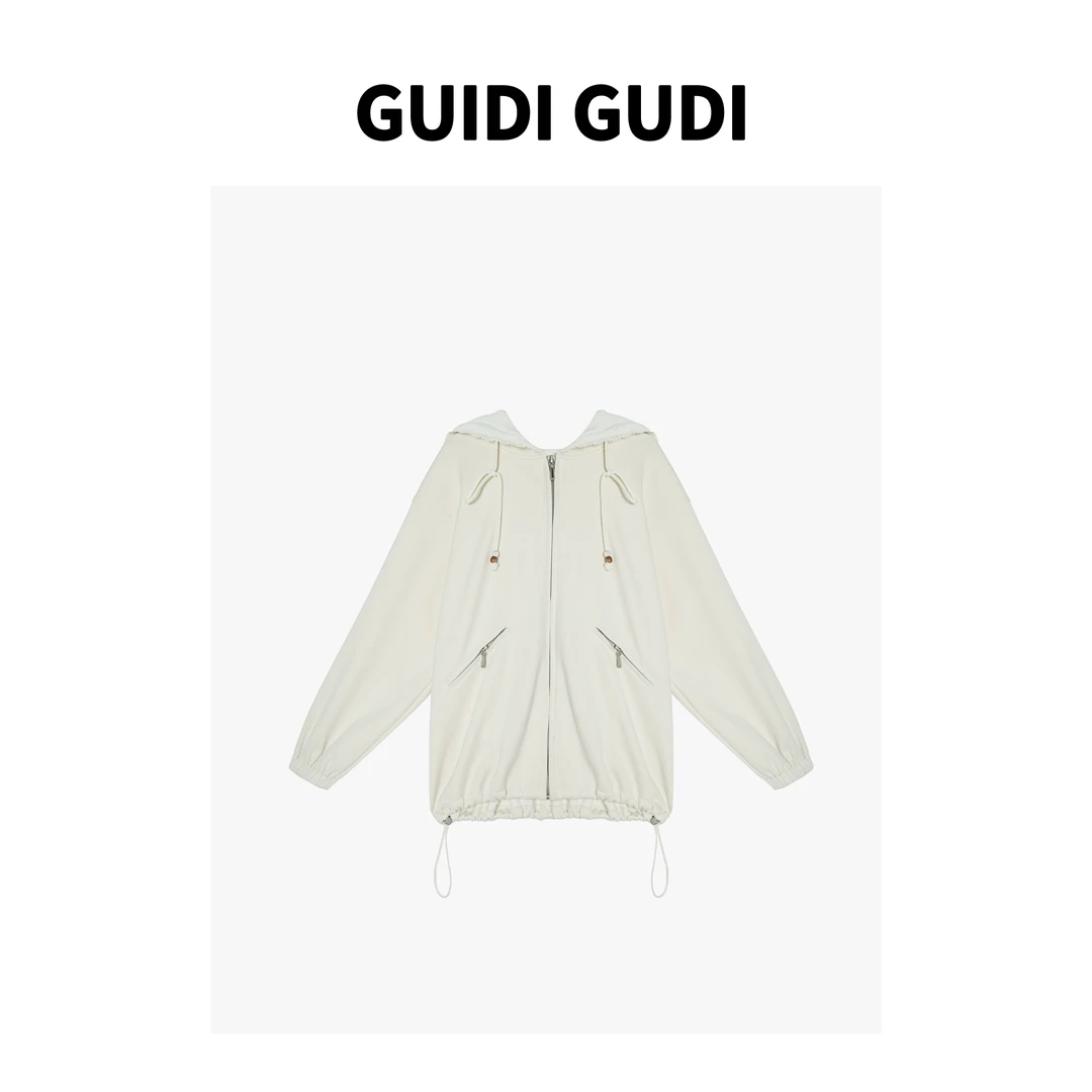 GUIDI GUDI【筹码】气质休闲百搭时尚长袖连帽外套 W9441390H