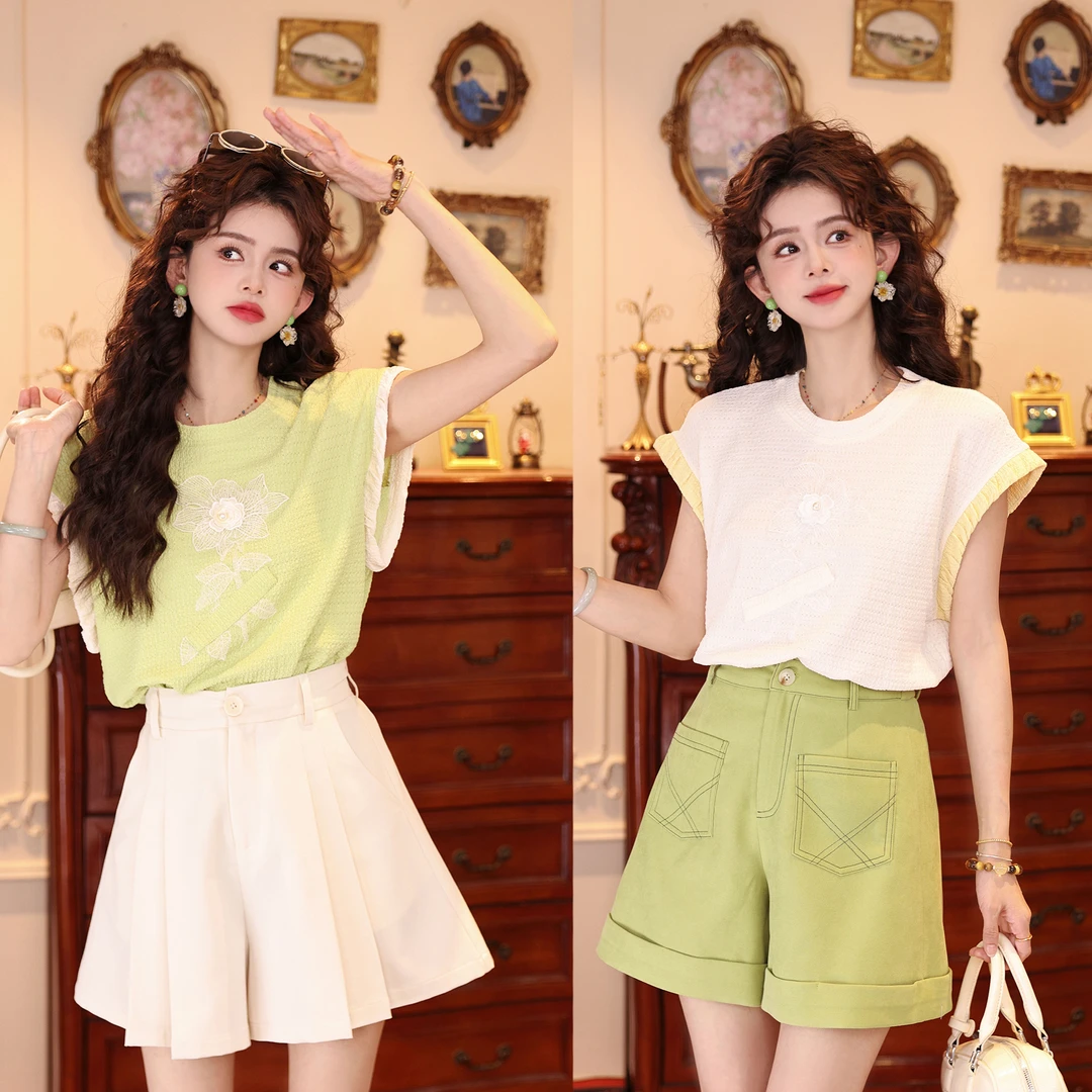 陈大器【淡水菊睿】复古港风夏季短袖设计T恤休闲宽松上衣JE0706466