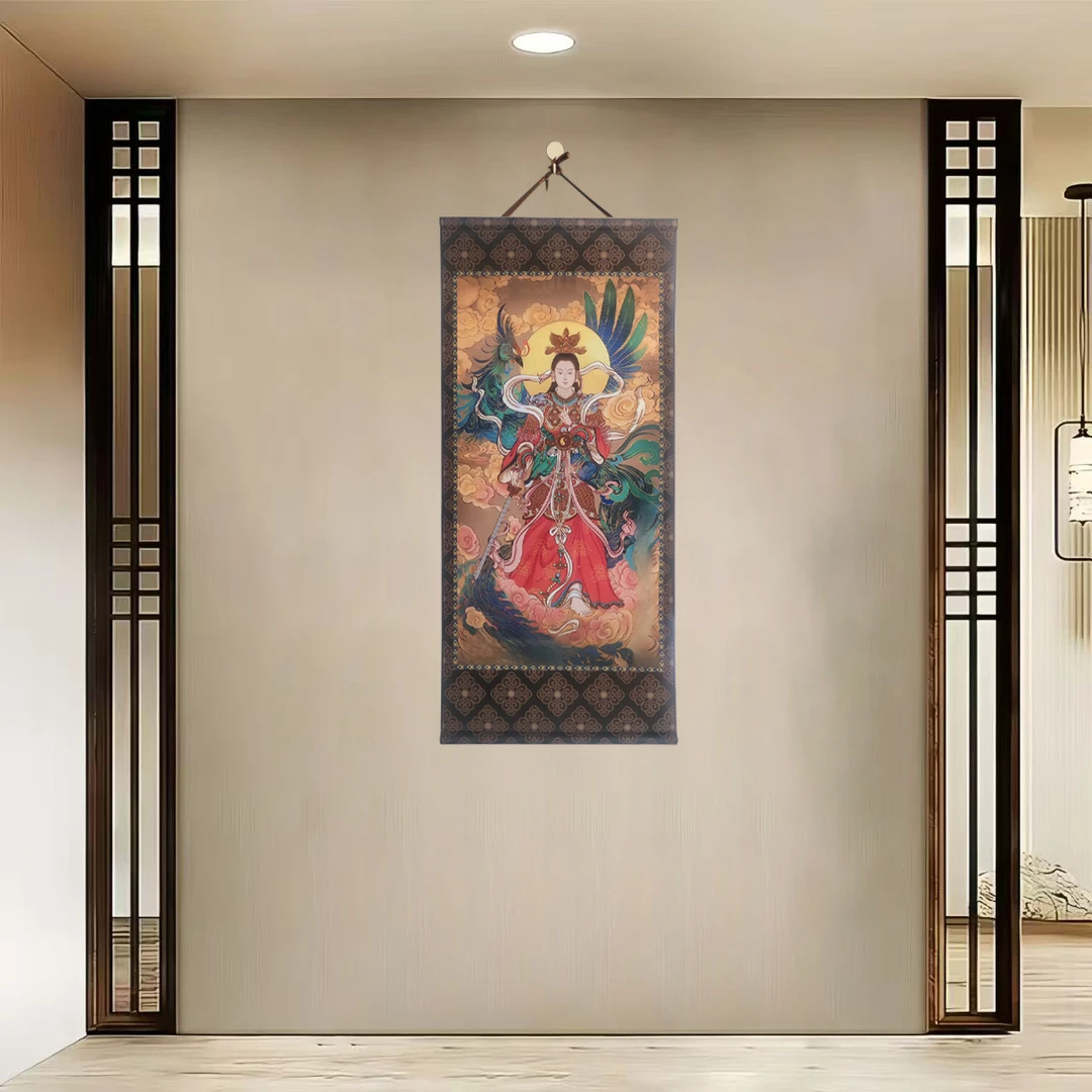 {40-807九天玄女}净尺寸40x85cm现代简约挂轴装饰画办公室家居装