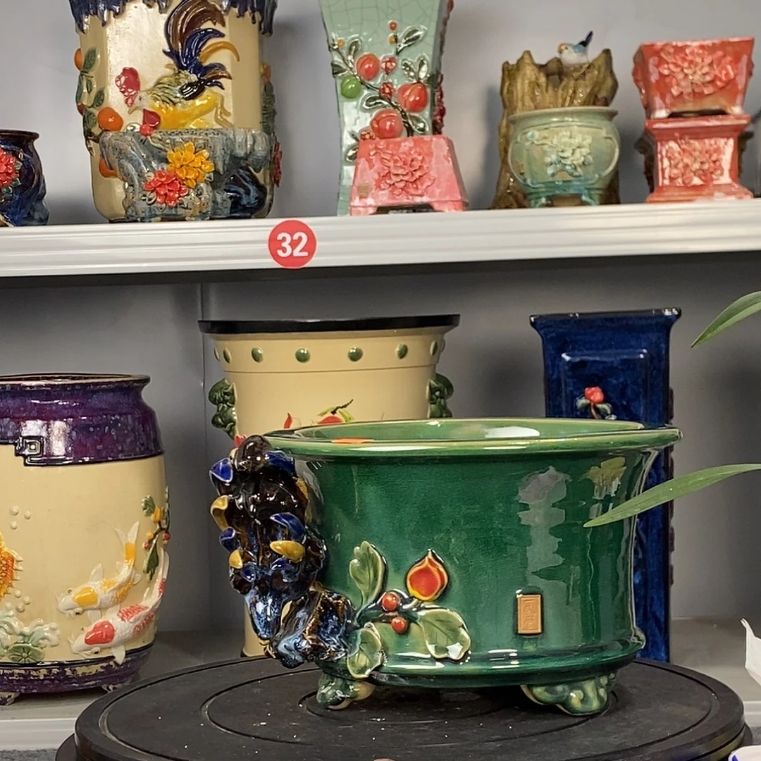 真***蛋正宗岭南石湾盆微瑕