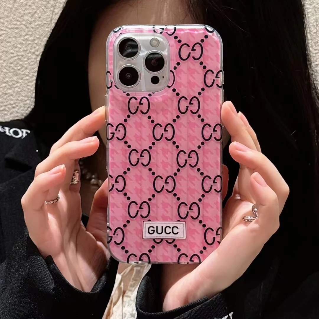 粉色G家磨砂手机壳适用于苹果16promax保护防摔15硅胶12女同款14