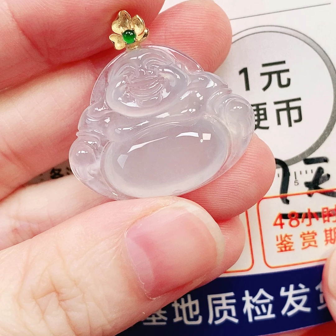 骑***猫翡翠18K金镶嵌颈饰