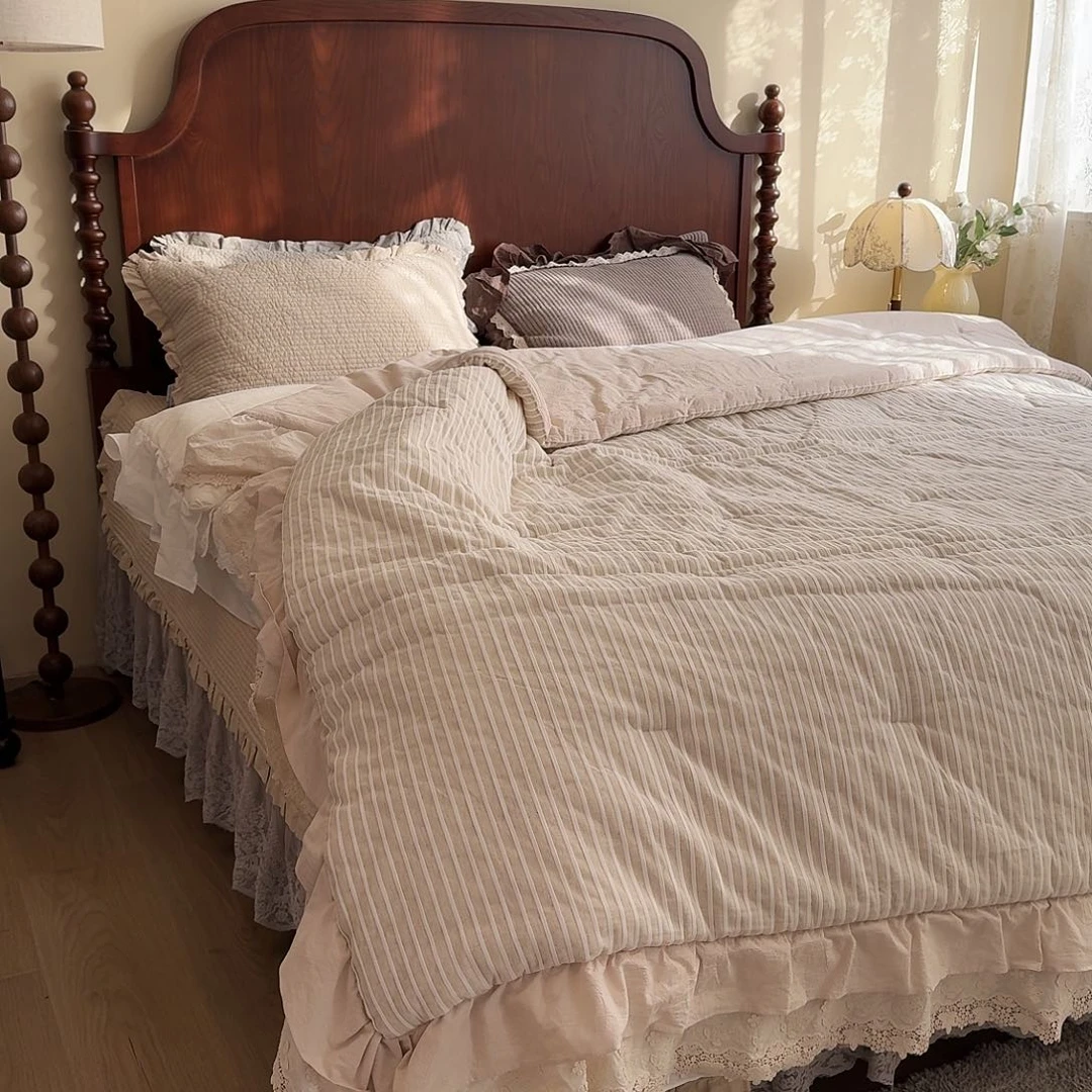 棉花边棉麻一体被