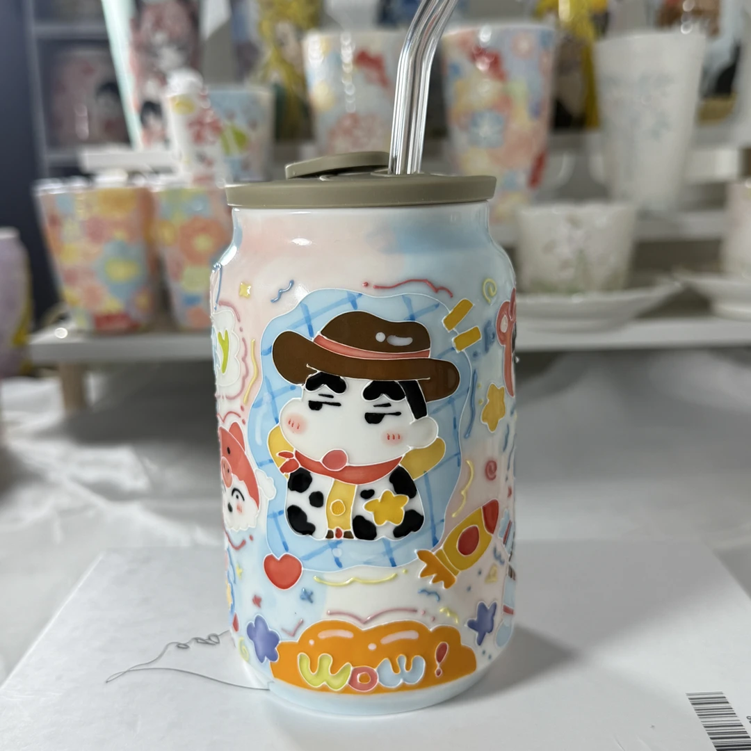 景德镇手绘蜡笔小新随行杯玉泥款可爱