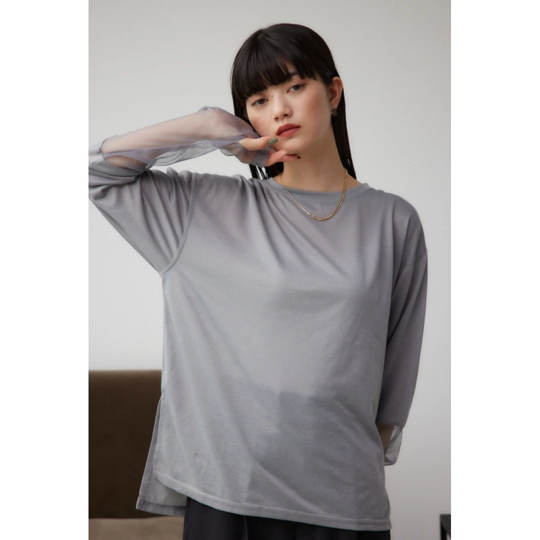 【MonTendre】春季新款 A 薄纱分层设计感百搭休闲时尚洋气T恤女士