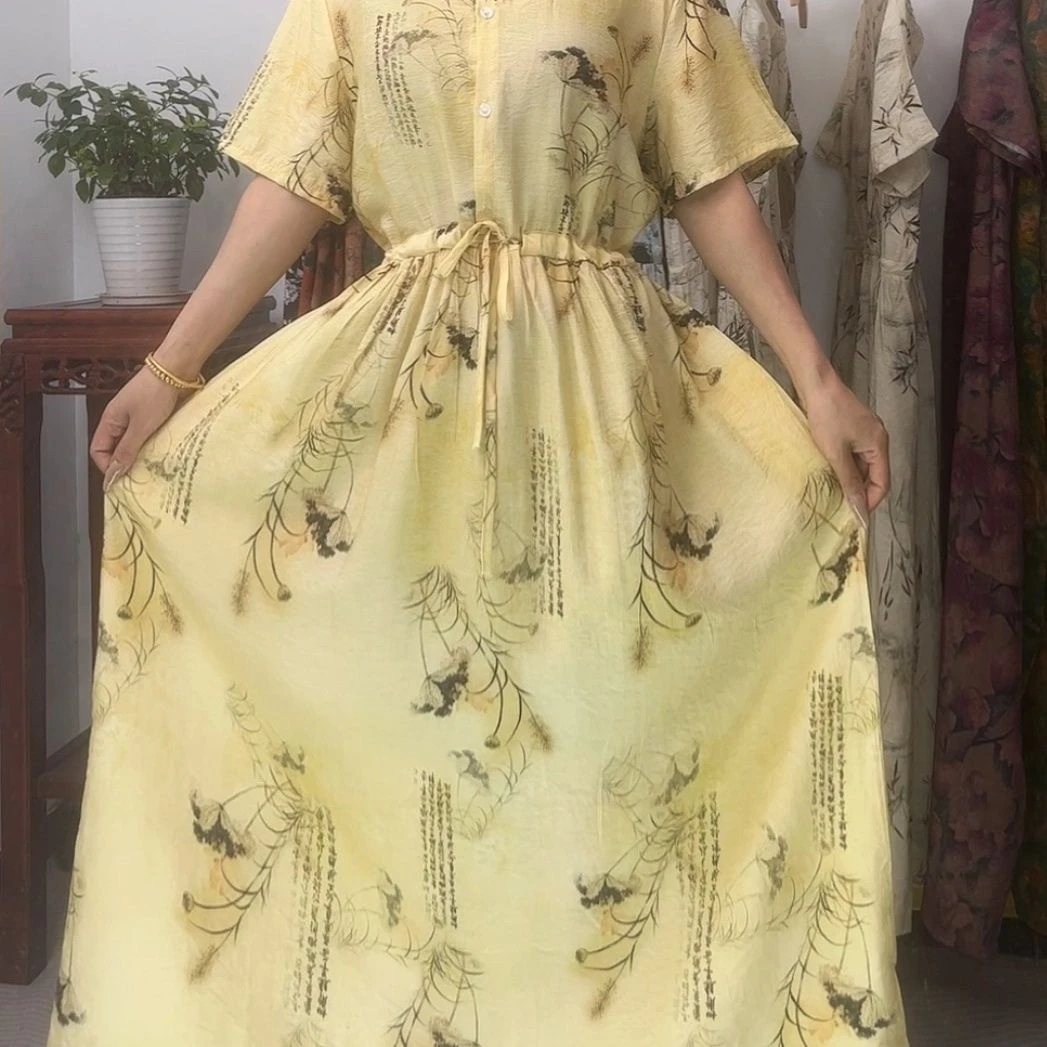 F气质2025高端碎花连衣裙时尚夏季印花新款显瘦裙子