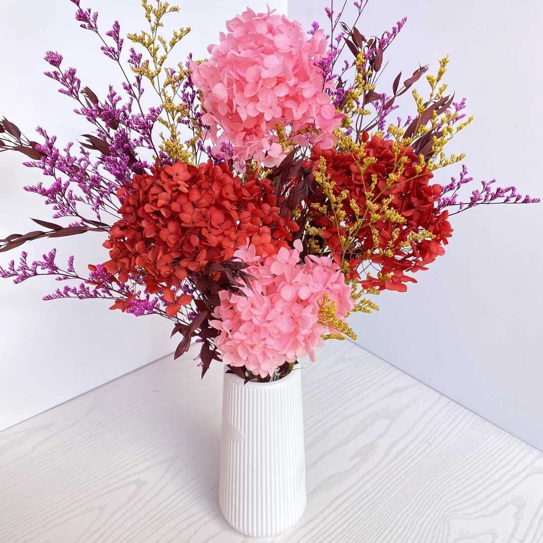 干花花束 +赠送花瓶 混搭干花高级永生干花 客厅卧室装饰干花