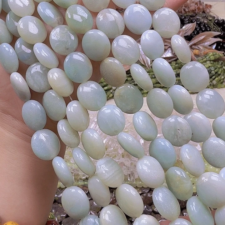 水晶珠宝半成品未镶嵌卡14亚马逊蛋型饼饼一条