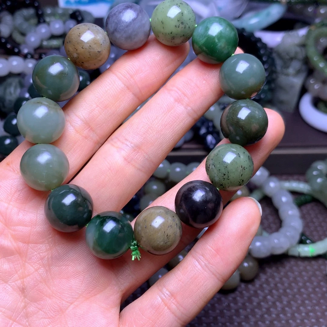 和田玉未镶嵌手串16