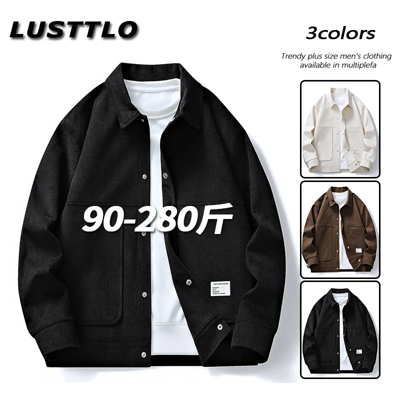 日系简约翻领外套男士春季设计感宽松大码痞帅夹克休闲百搭上衣服
