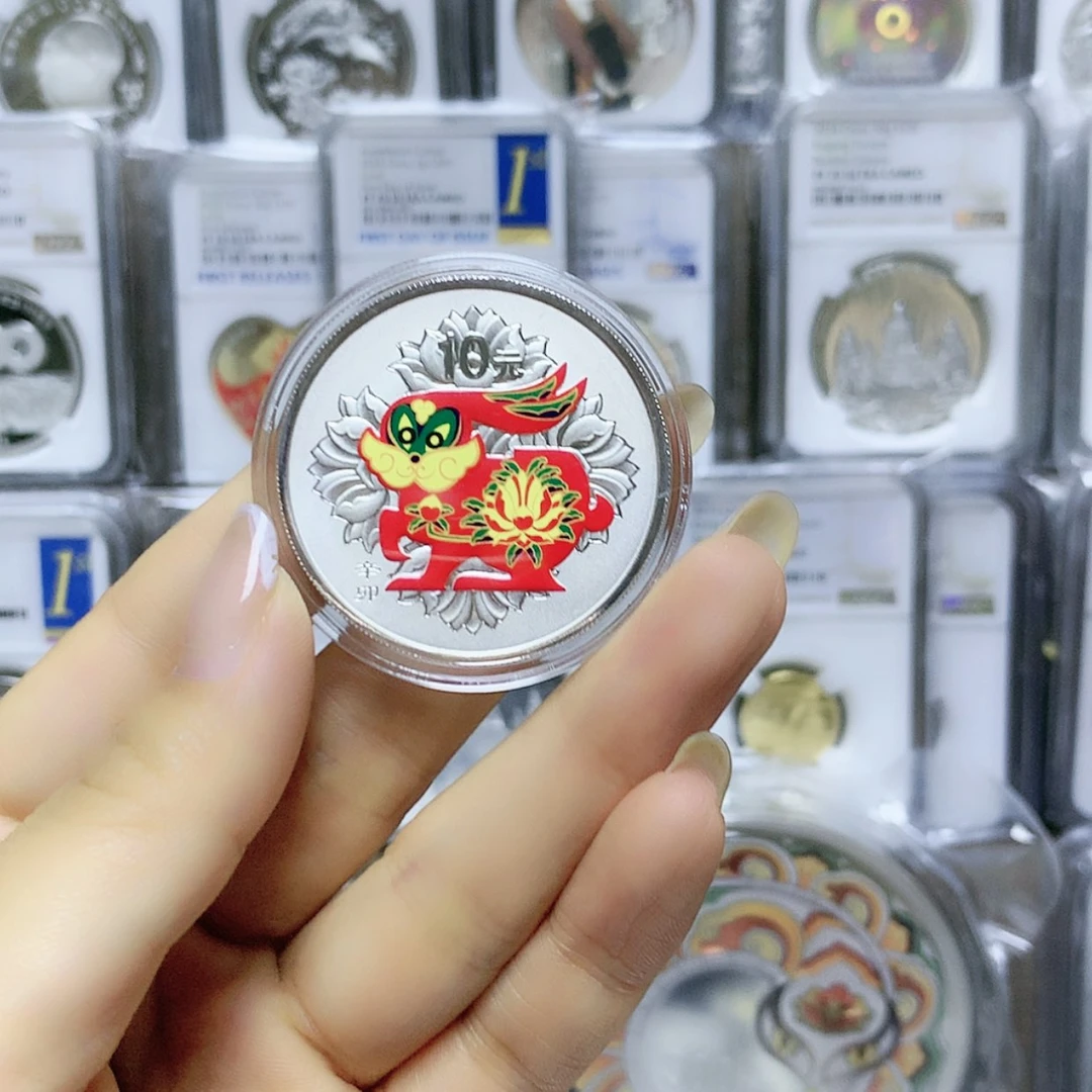 【闪购商品】纯银2011兔彩银1盎司原盒证