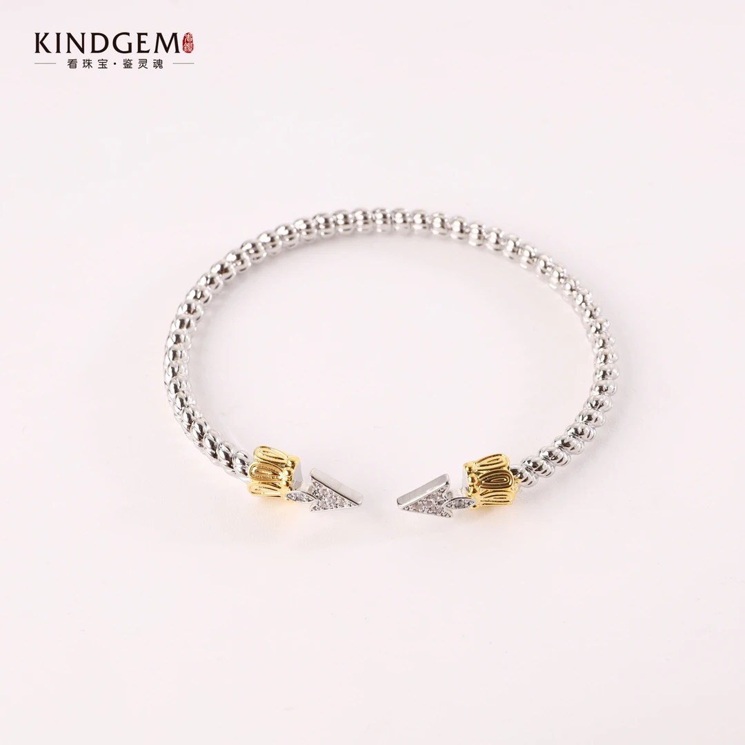 铜合金合成锆石手镯 AF77XMHC-25348百搭轻奢气质简约女手镯