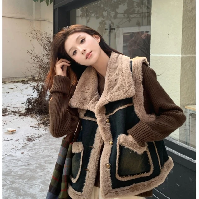 加绒加厚牛仔马甲女2025秋冬新款外搭无袖坎肩羊羔毛保暖马夹外套