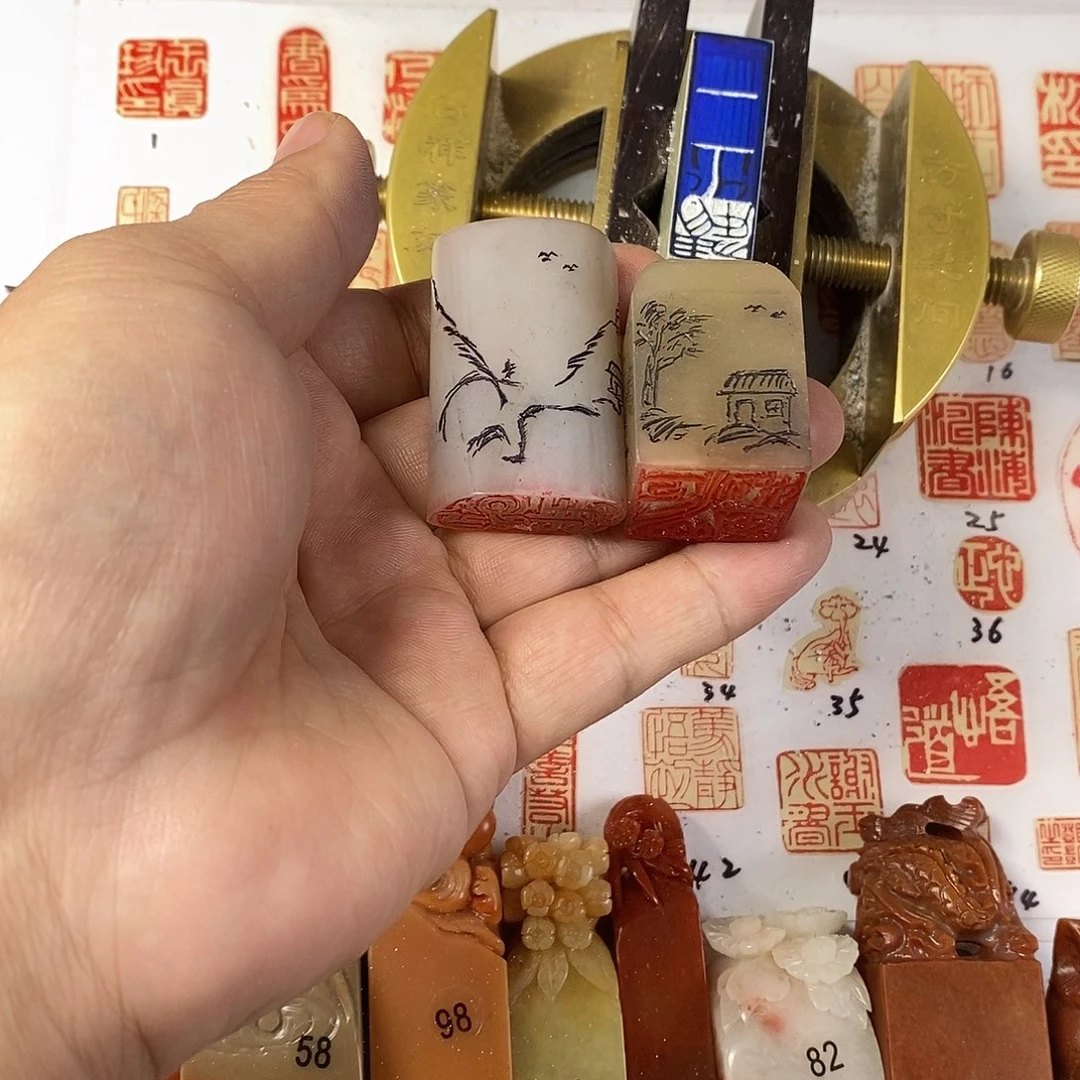 辽宁石现场直播现场篆刻作品