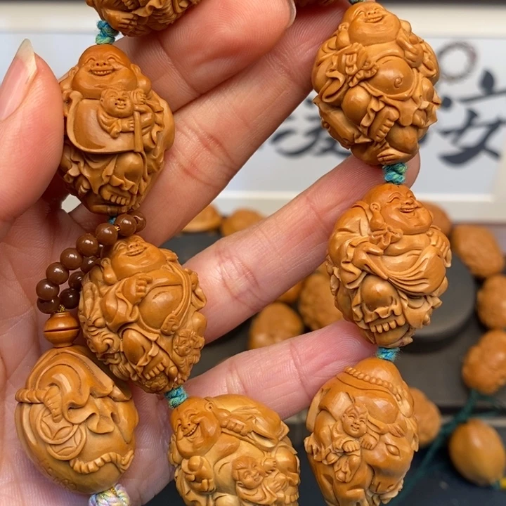 手串/手链橄榄核橄榄核雕双子弥勒