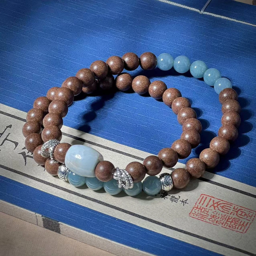 【御品大三合双圈】【翡蓝】古法合香珠