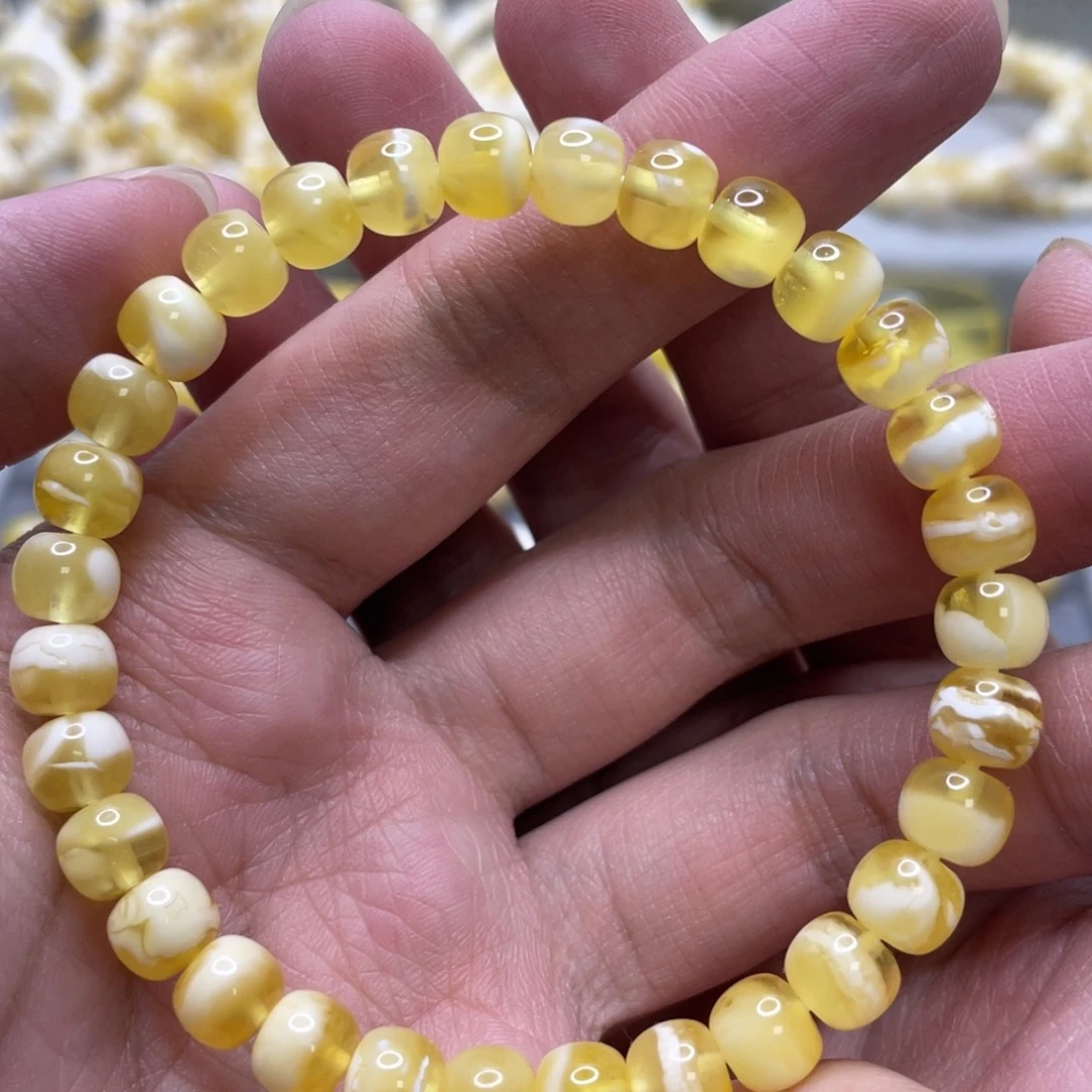 琥珀未镶嵌裸石7+金白