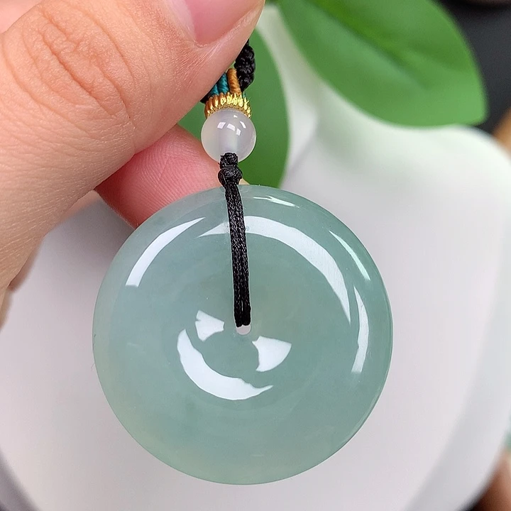 翡翠未镶嵌颈饰平安扣32.7x6.3mm
